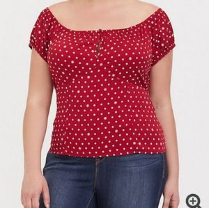 Size 2 (18/20) Red Polka Dot Blouse
